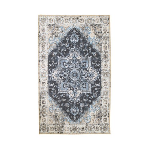 Alfombra rectangular, 230 x 160 x 1 cm, de chenilla en azul | Colección  Havana