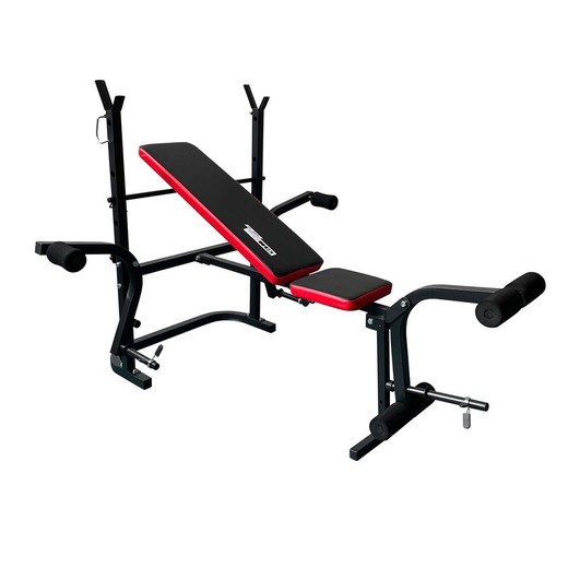 Banco fitness de entrenamiento completo, 156,5 x 140 x 114 cm, de acero, pvc y espuma en negro | Colección Serie 700