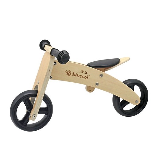 Bicicleta correpasillos Montessori, 63 x 40 x 36 cm, de madera y poliuretano en natural | Colección Fast Wheels