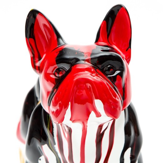 Boston terrier, 34  x  14  x  27 cm, de poliresina multicolor