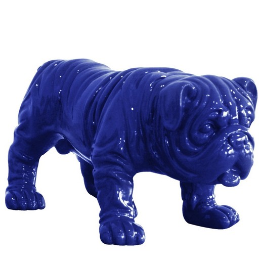 Bulldog, 23  x  14  x  11 cm, de poliresina azul