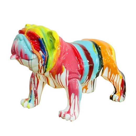 Bulldog, 61  x  32  x  38 cm, de poliresina multicolor