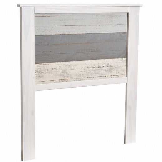 Cabecero, 105 x 4 x 112 cm, de madera de pino en blanco y grises  | Colección Romántica