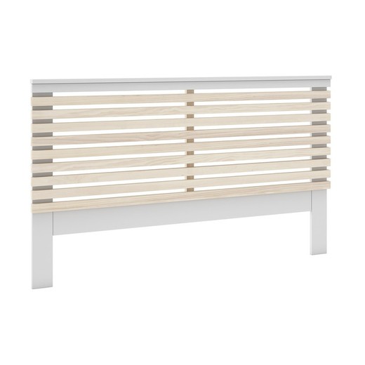 Cabecero, 146 x 5 x 100 cm, de madera de pino en blanco y natural  | Colección Campus