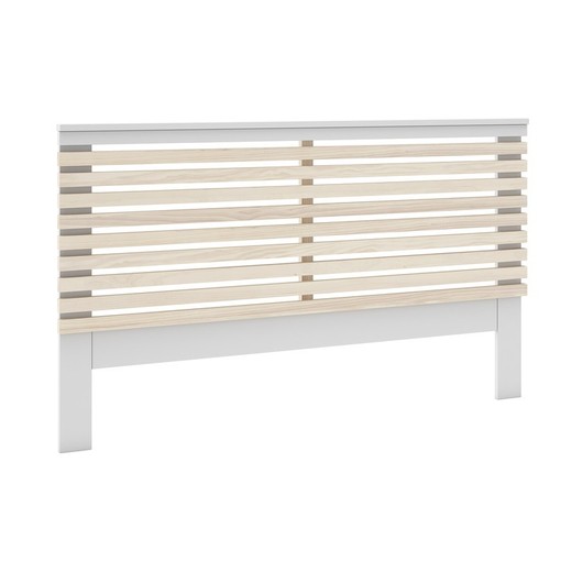 Cabecero, 163 x 5 x 100 cm, de madera de pino en blanco y natural  | Colección Estefania