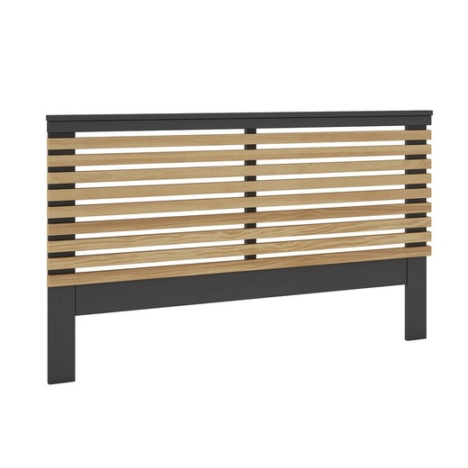 Cabecero, 163 x 5 x 100 cm, de madera de pino en natural y negro  | Colección Lavis