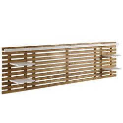 Cabecero, 240 x 234 x 61,9 cm, de madera de pino en natural y blanco  | Colección Nidra