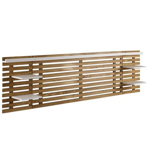 Cabecero, 240 x 234 x 61,9 cm, de madera de pino en natural y blanco  | Colección Nidra