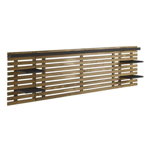 Cabecero, 240 x 234 x 61,9 cm, de madera de pino en natural y negro  | Colección Nidra