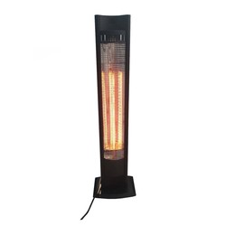 Calefactor eléctrico portátil de infrarrojos 2000 W, 17,2 x 7,4 x 102 cm, de aluminio en negro | Colección Tornado