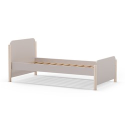 Cama individual, 199 x 107,2 x 70 cm, de madera en color crema | Colección Enola