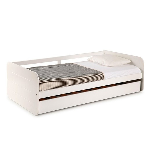 Cama nido, 195,2 x 105 x 62 cm, de madera en blanco  | Colección Redona