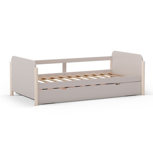 Cama nido, 198,5 x 105 x 68 cm, de madera en color crema | Colección Enola