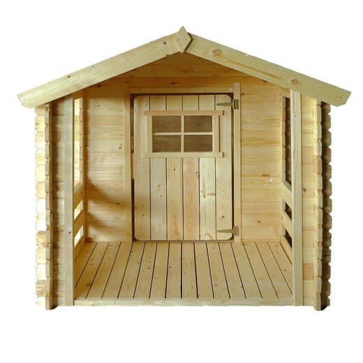 Casita infantil, 175 x 130 x 145 cm, de madera de pino en natural | Colección Peter