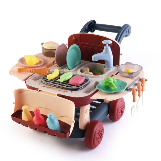 Cocina infantil, 39 x 23 x 27 cm, de polietileno en multicolor | ColecciónKitchen Cart