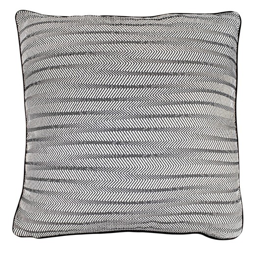 Cojín, 60  x  60 cm, con estampado líneas zigzag negro/blanco | Colección Breda