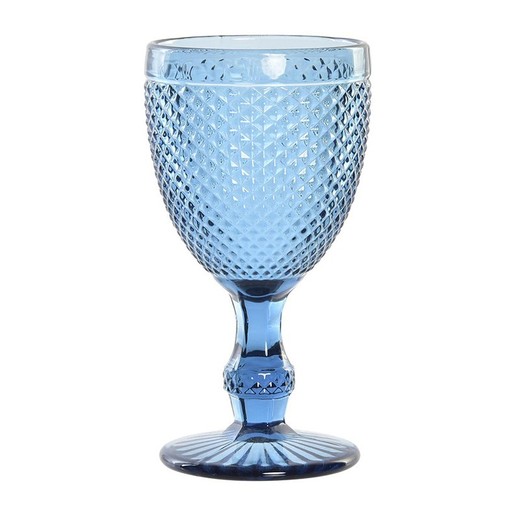 Copa de agua, 8,7 x 8,7 x 17 cm, de cristal en azul | Colección Da Gama