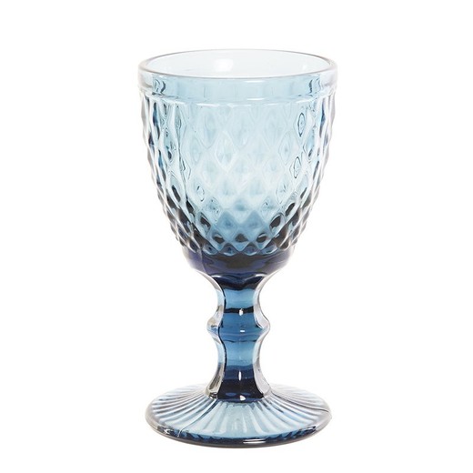 Copa de vino, Ø 8 x 15,5 cm, de cristal en azul| Colección Dias