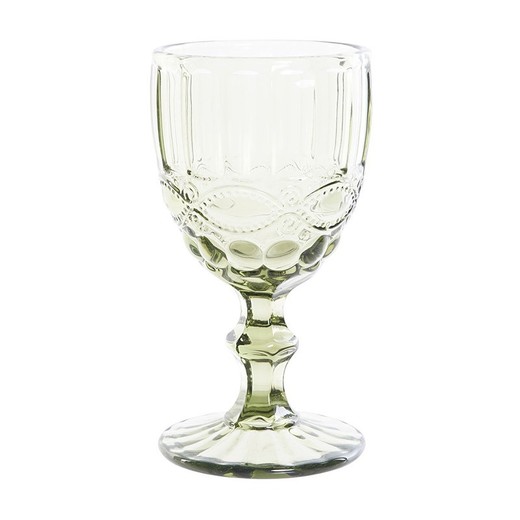 Copa de vino, Ø 8 x 15,5 cm, de cristal en verde| Colección Cabral