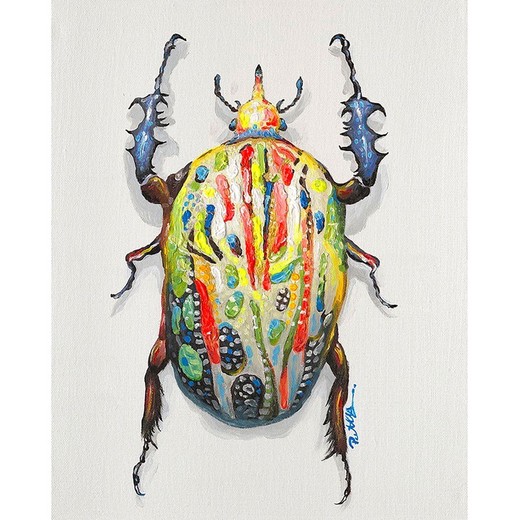 Cuadro de escarabajo I, 40 x 50 cm, con pintura acrílica multicolor  |  Colección Animales