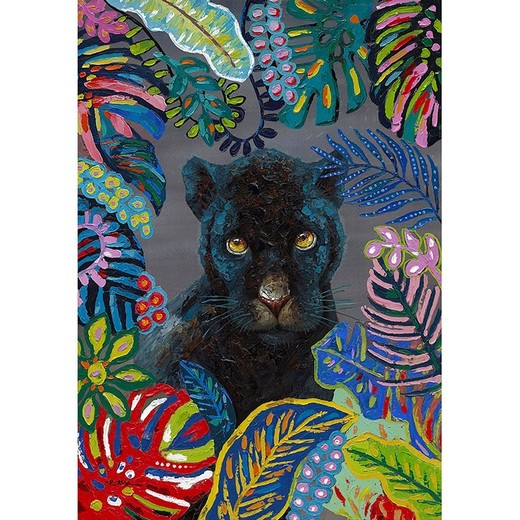 Cuadro de pantera negra, 140 x 200 cm, con pintura acrílica |  Colección Animales