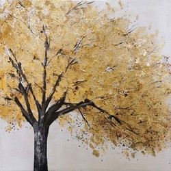 Cuadro de árbol otoño, 100  x 100 cm, al óleo |  Colección Naturaleza