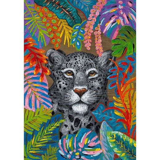 Cuadro leopardo en la selva, 140 x 200 cm |  Colección Animales