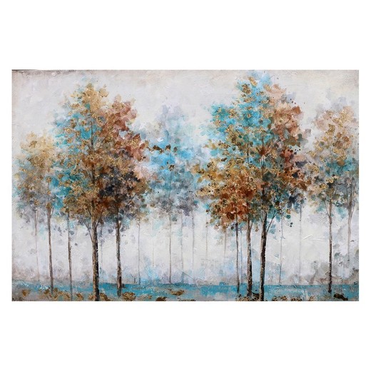 Cuadro árboles, 120  x  80 cm, otoño azul  |  Colección Serie Naturaleza