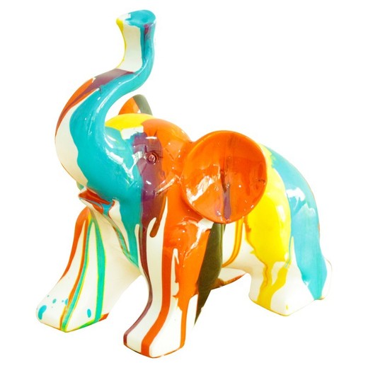 Figura Bebé Elefante  Hathi, 19 x 12 x 20 cm, en poliresina multicolor