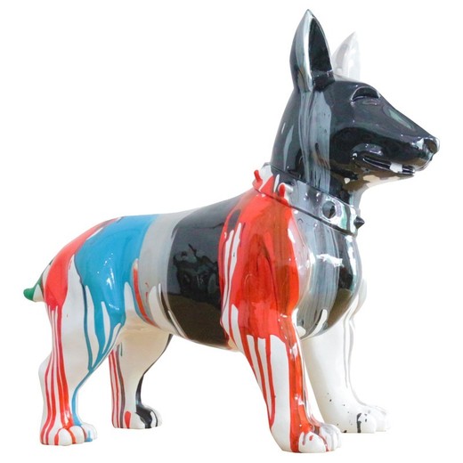 Figura Bull Terrier  Shae, 59 x 23 x 51 cm, en poliresina multicolor