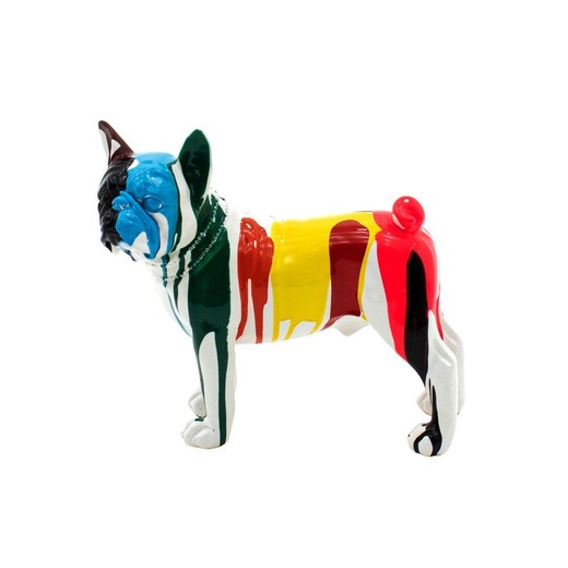 Figura decorativa Boston Terrier  S,  32 x 14 x 30 cm, en poliresina multicolor |  Colección Alaine