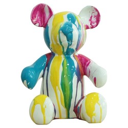 Figura Osito Teddy, 20 x 16 x 29 cm, en poliresina multicolor