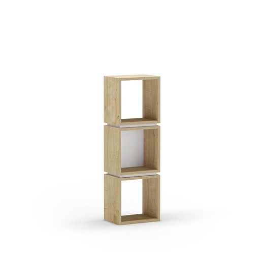 Librería, 32 x 22,1 x 99,6 cm, de madera  en color roble y blanco | Colección Lofty