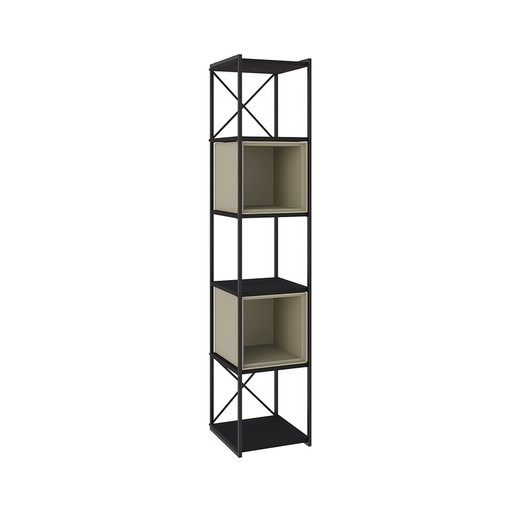 Librería, 36 x 39 x 179 cm, de madera y metal en negro y verde | Colección Anya