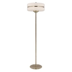 Lámpara de pie, Ø40 x 156 cm, de vidrio blanco y dorado | Colección Sarod