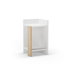 Mesa auxiliar, 30 x 32 x 55,3 cm, de madera en blanco y natural | Colección Paros