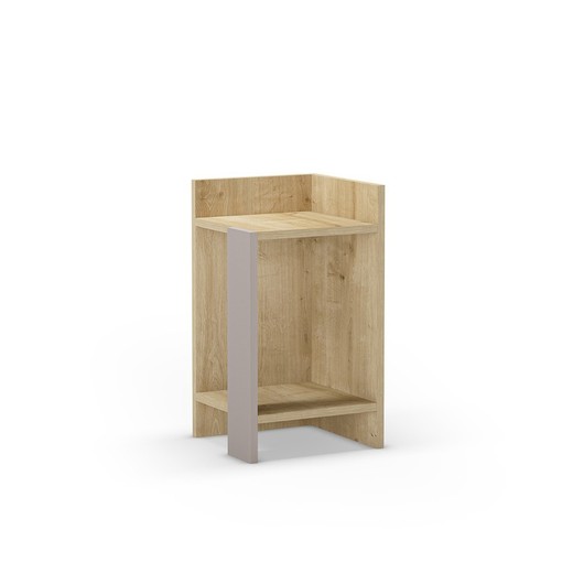 Mesa auxiliar, 30 x 32 x 55,3 cm, de madera en colores roble y moca | Colección Paros