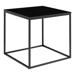 Mesa auxiliar cuadrada, 45 x 45 x 45 cm, de madera y acero en negro | Colección  Vita