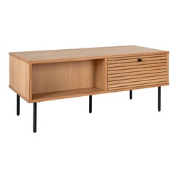 Mesa de centro rectangular, 100 x 50 x 45 cm, de chapa de roble en natural | Colección  Kyoto