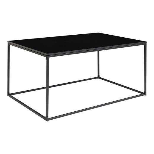 Mesa de centro rectangular, 60 x 90 x 45 cm, de madera y acero en negro | Colección  Vita