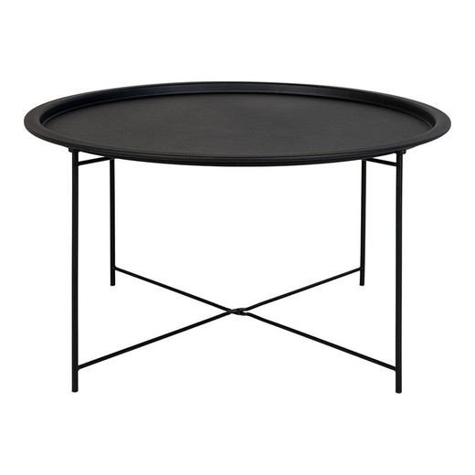 Mesa de centro redonda, 75 x 75 x 43 cm, de acero en negro | Colección  Bastia