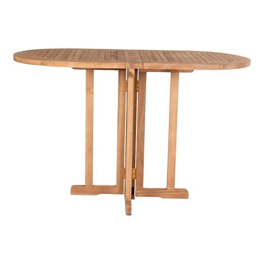 Mesa de comedor para jardín, 120 x 60 x 75 cm, de madera de teca en natural | Colección  Huelva