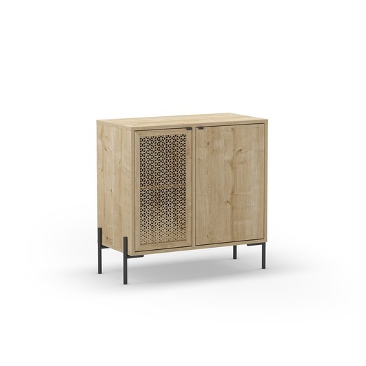 Mueble auxiliar , 86,6 x 40 x 80,3 cm, de madera y metal en color roble | Colección Inca