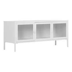 Mueble TV, 130 x 40 x 55 cm, de acero en blanco | Colección  Brisbane