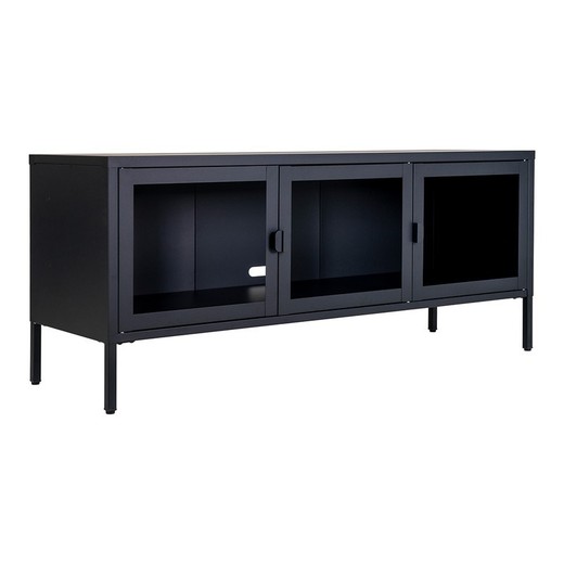 Mueble TV, 130 x 40 x 55 cm, de acero en negro | Colección  Brisbane