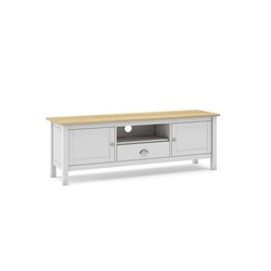 Mueble TV, 158 x 40 x 53 cm, de madera de pino en blanco  | Colección Misti