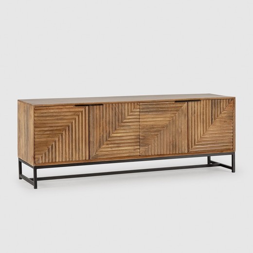 Mueble TV, 160 x 40 x 58 cm, de madera de mango en natural | Colección Nereida