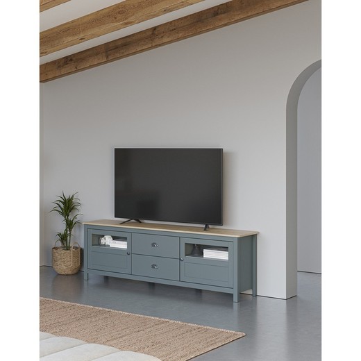 Mueble TV, 180 x 40 x 59,3 cm, de madera  en verde | Colección Misti