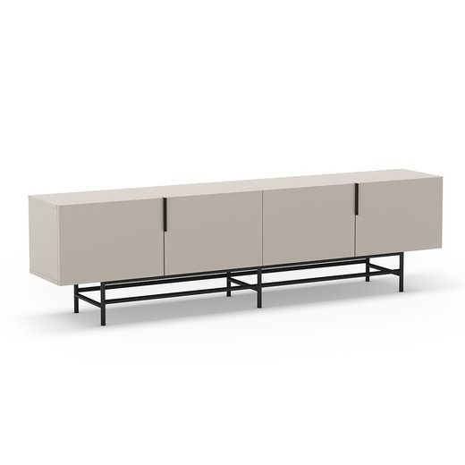 Mueble TV, 200 x 35 x 63,5 cm, de madera en color crema | Colección Eldia