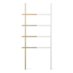 Perchero, 41-61 x 152 cm, de madera en blanco y natural | Colección Hub